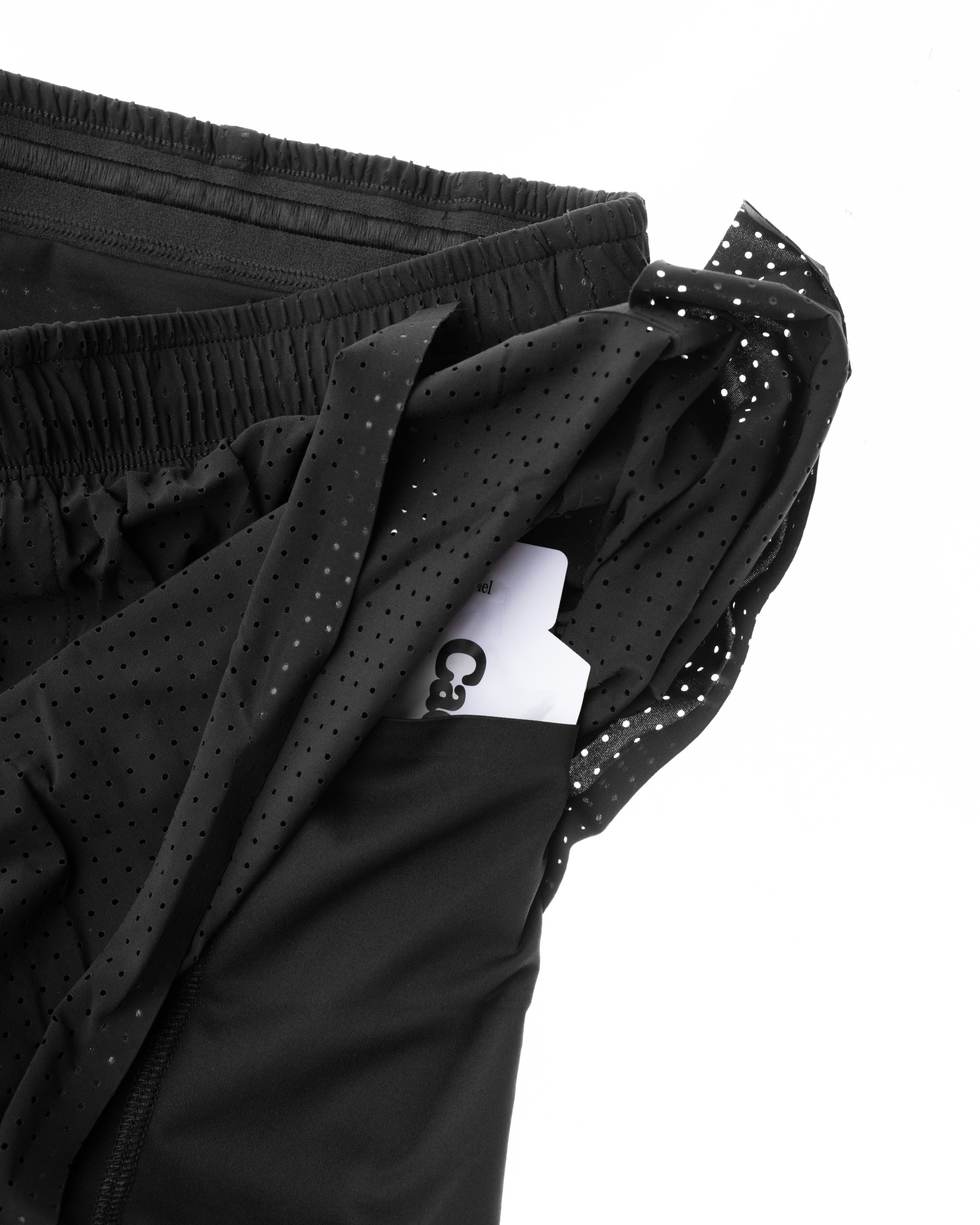 Short doublé 5" – Noir