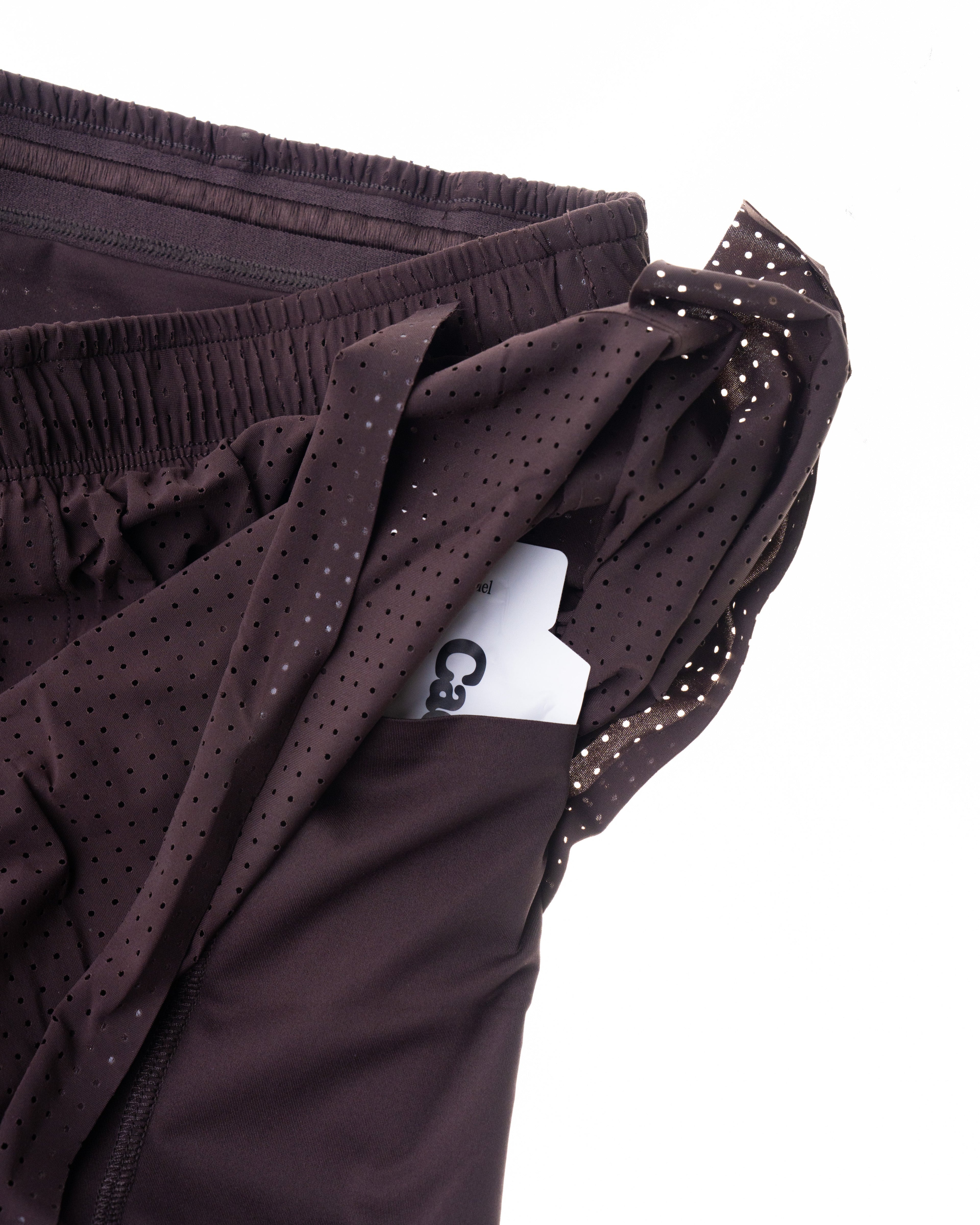 Short doublé 5 po - Marron